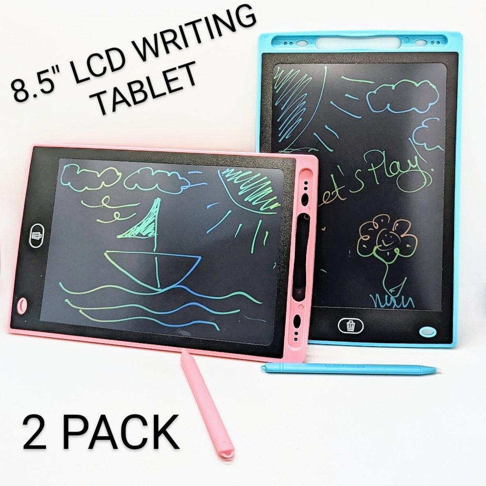 8.5" Erasable LCD Writing/Drawing Tablet | 2 Pack | 1 Pink, 1 Blue | Reusable